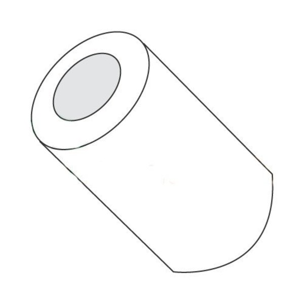 Newport Fasteners Round Spacer, #4 Screw Size, Natural Nylon, 3/8 in Overall Lg, 0.114 in Inside Dia 665257